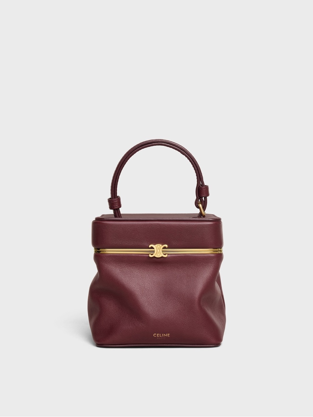 Celine Cube  Leather Top-Handle Vanity Bag